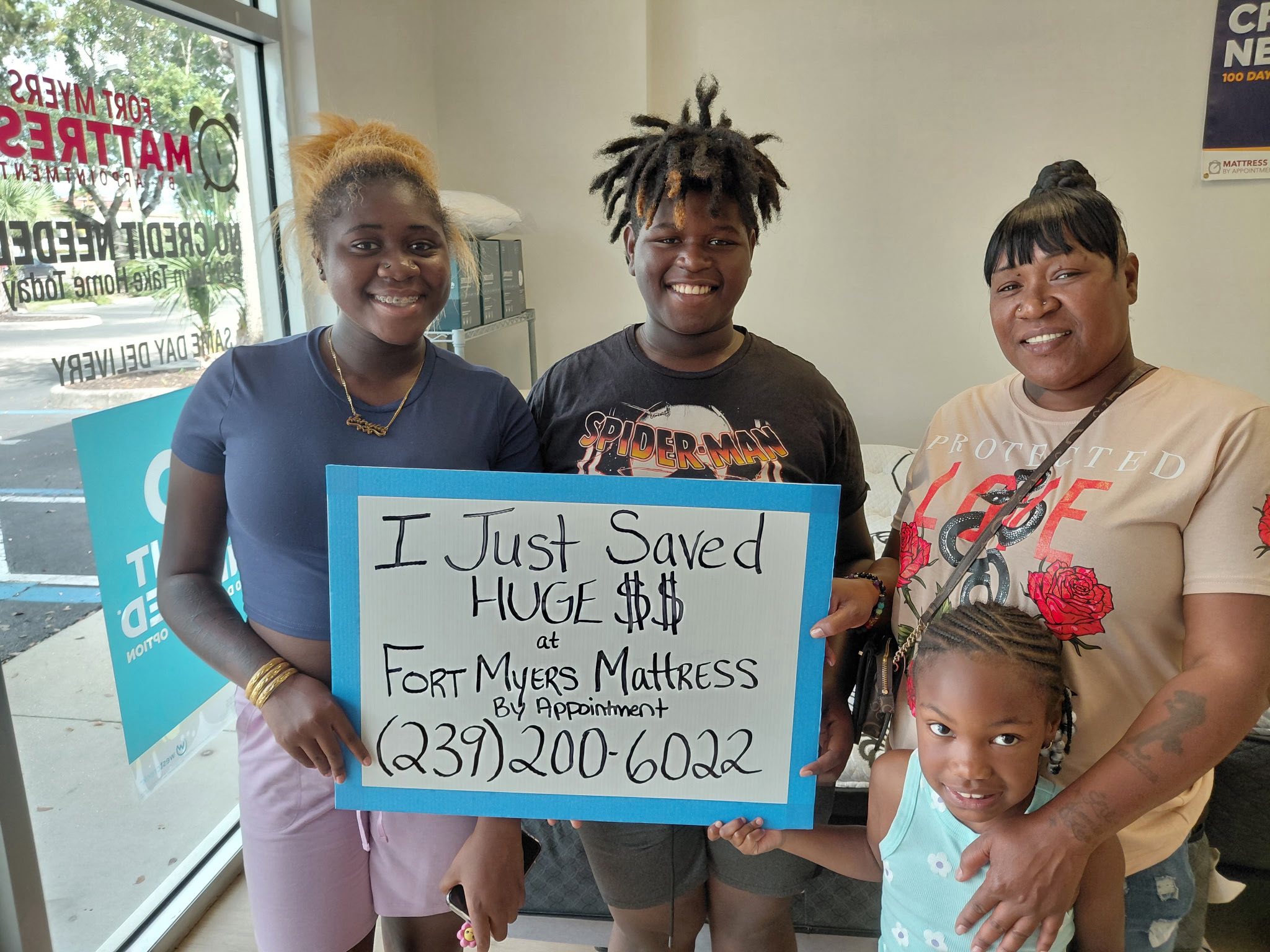 Happy customer 6 with their new mattress from Fort Myers Mattress