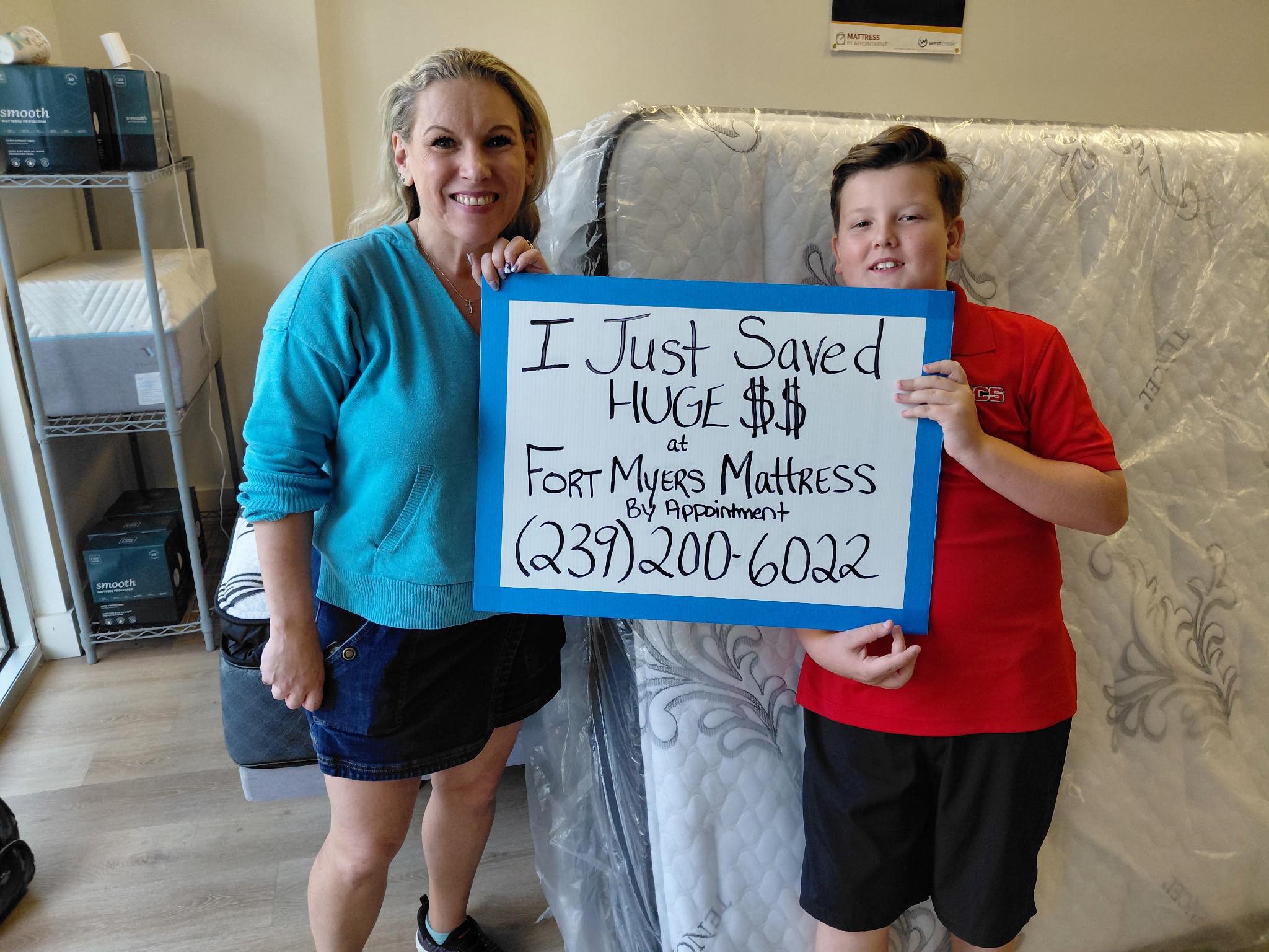 Happy customer 7 with their new mattress from Fort Myers Mattress