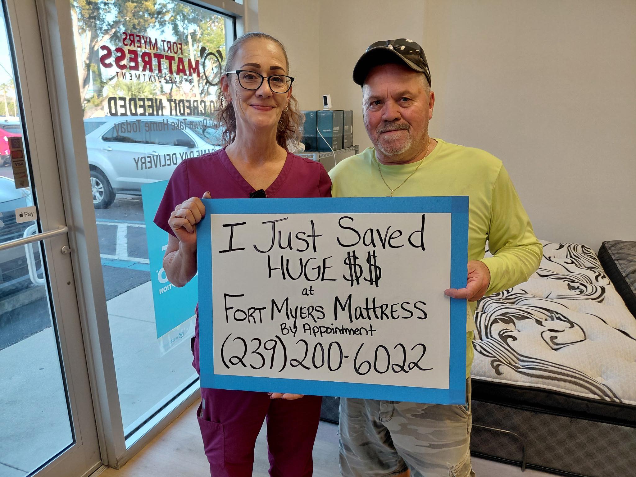 Happy customer 8 with their new mattress from Fort Myers Mattress