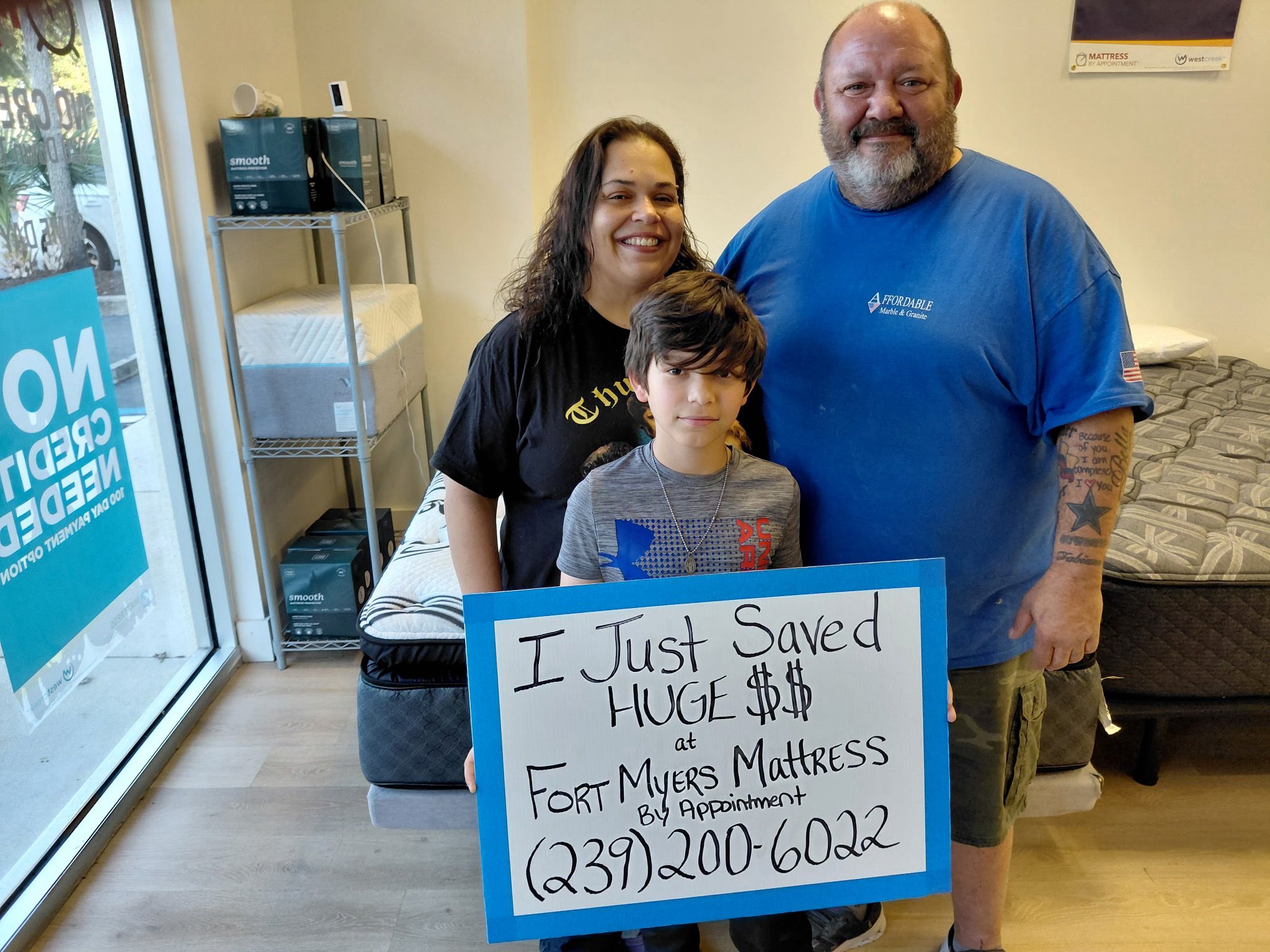 Happy customer 9 with their new mattress from Fort Myers Mattress