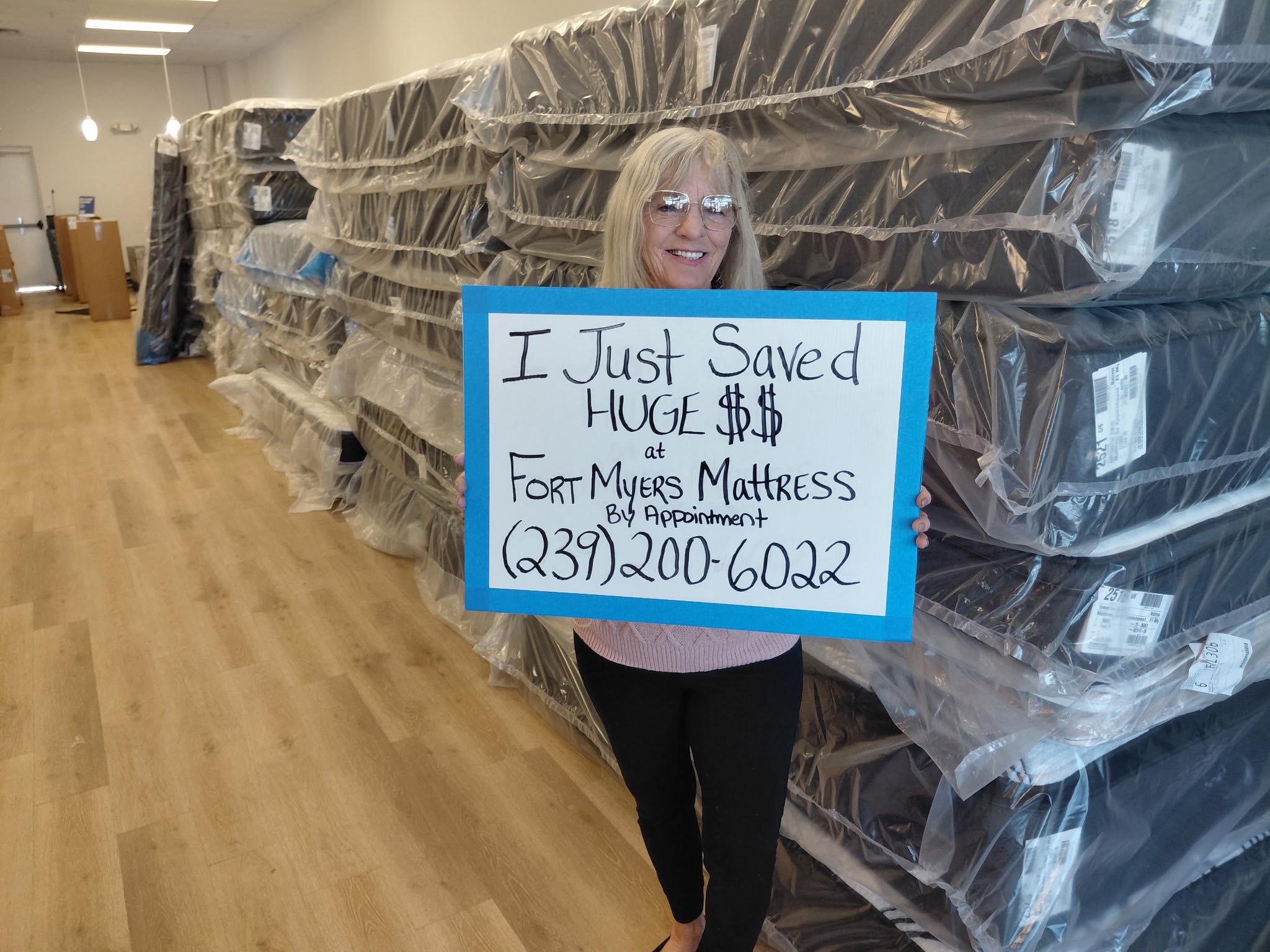 Happy customer 12 with their new mattress from Fort Myers Mattress