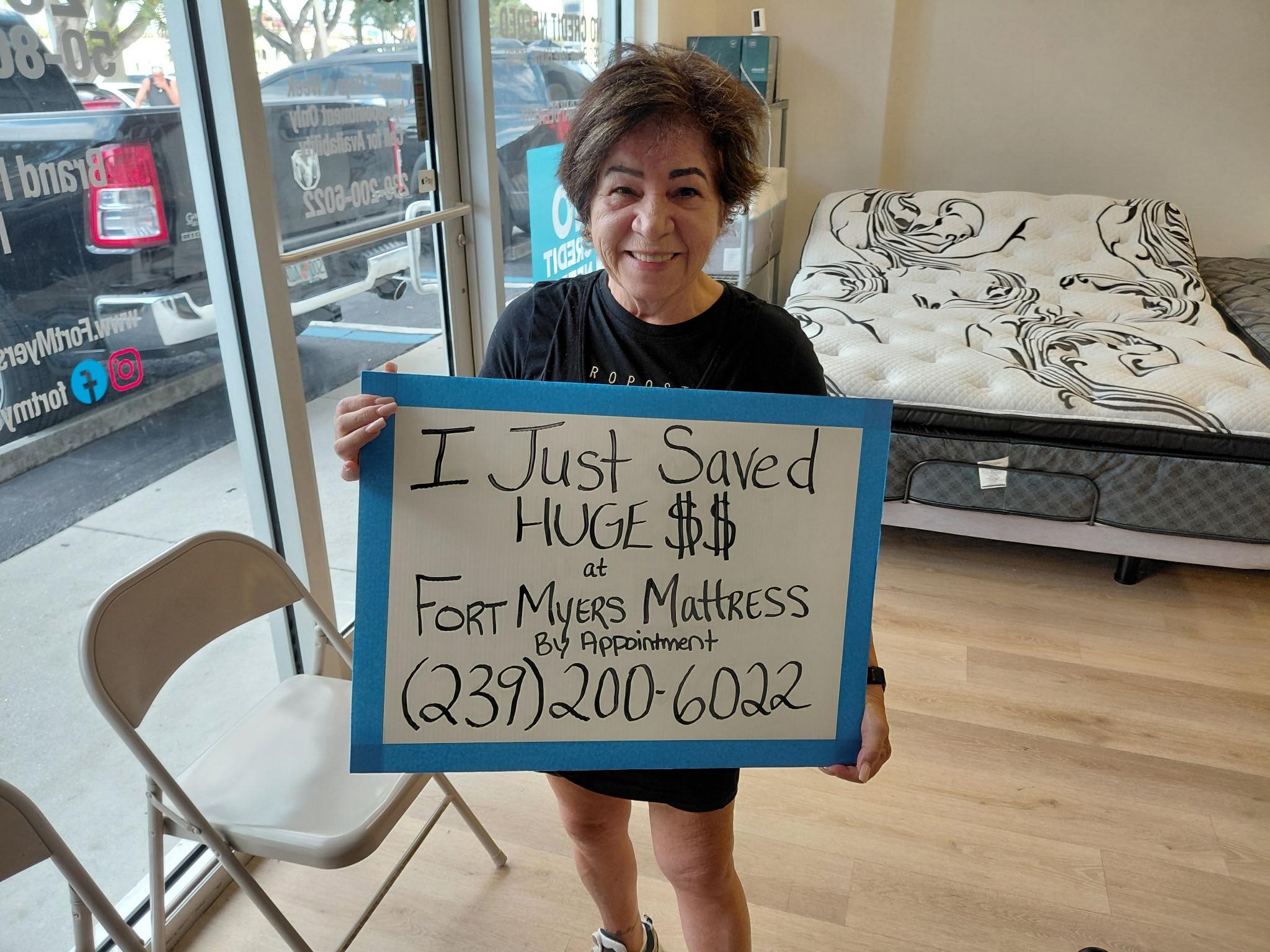 Happy customer 13 with their new mattress from Fort Myers Mattress