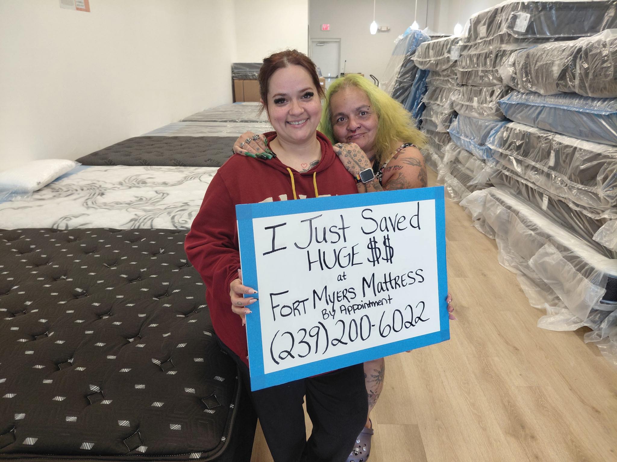 Happy customer 14 with their new mattress from Fort Myers Mattress