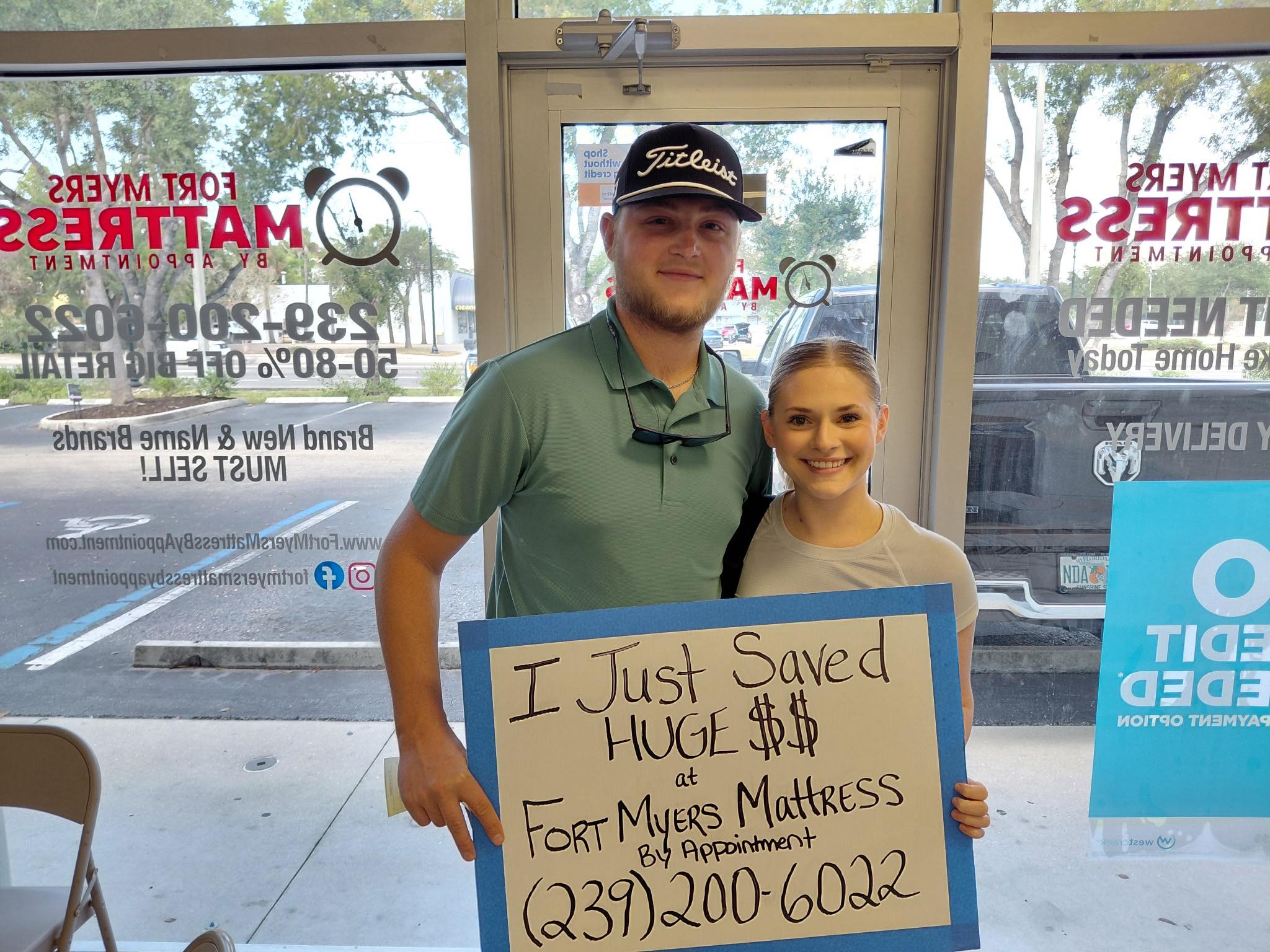 Happy customer 15 with their new mattress from Fort Myers Mattress