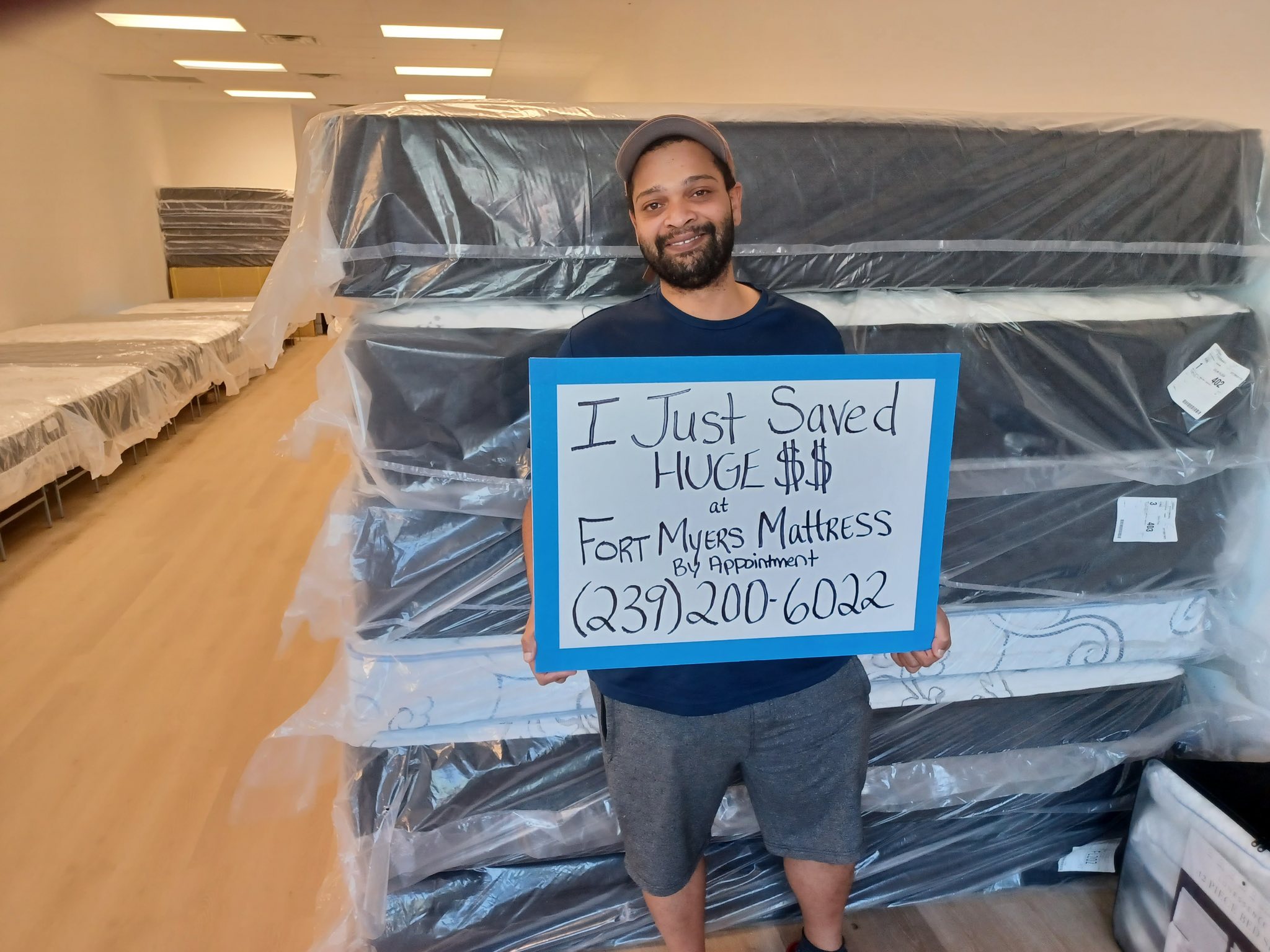 Happy customer 17 with their new mattress from Fort Myers Mattress