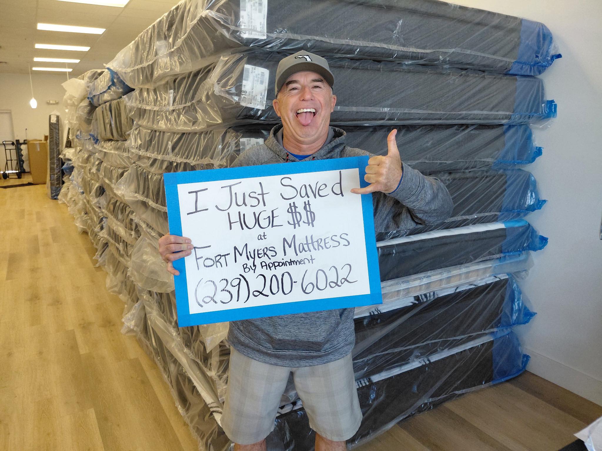 Happy customer 19 with their new mattress from Fort Myers Mattress