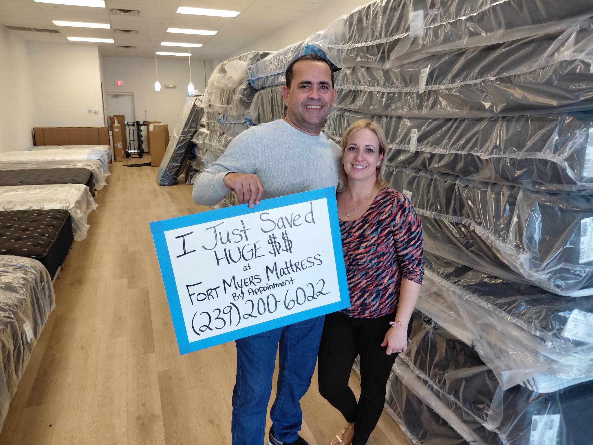 Happy customer 21 with their new mattress from Fort Myers Mattress