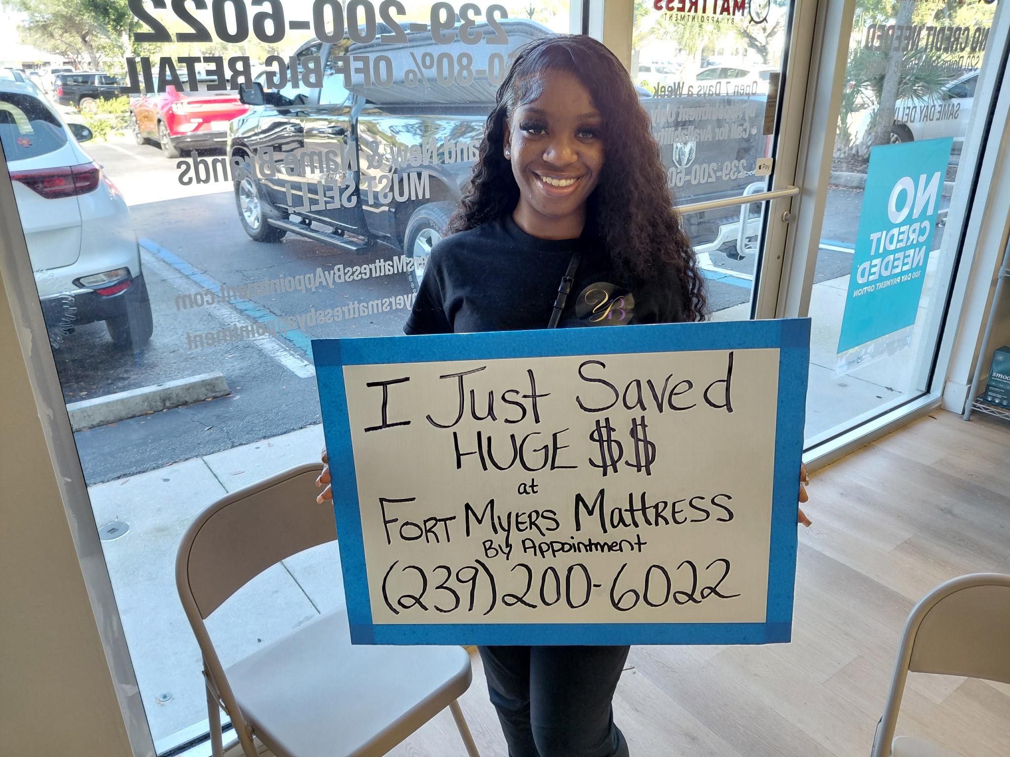 Happy customer 25 with their new mattress from Fort Myers Mattress