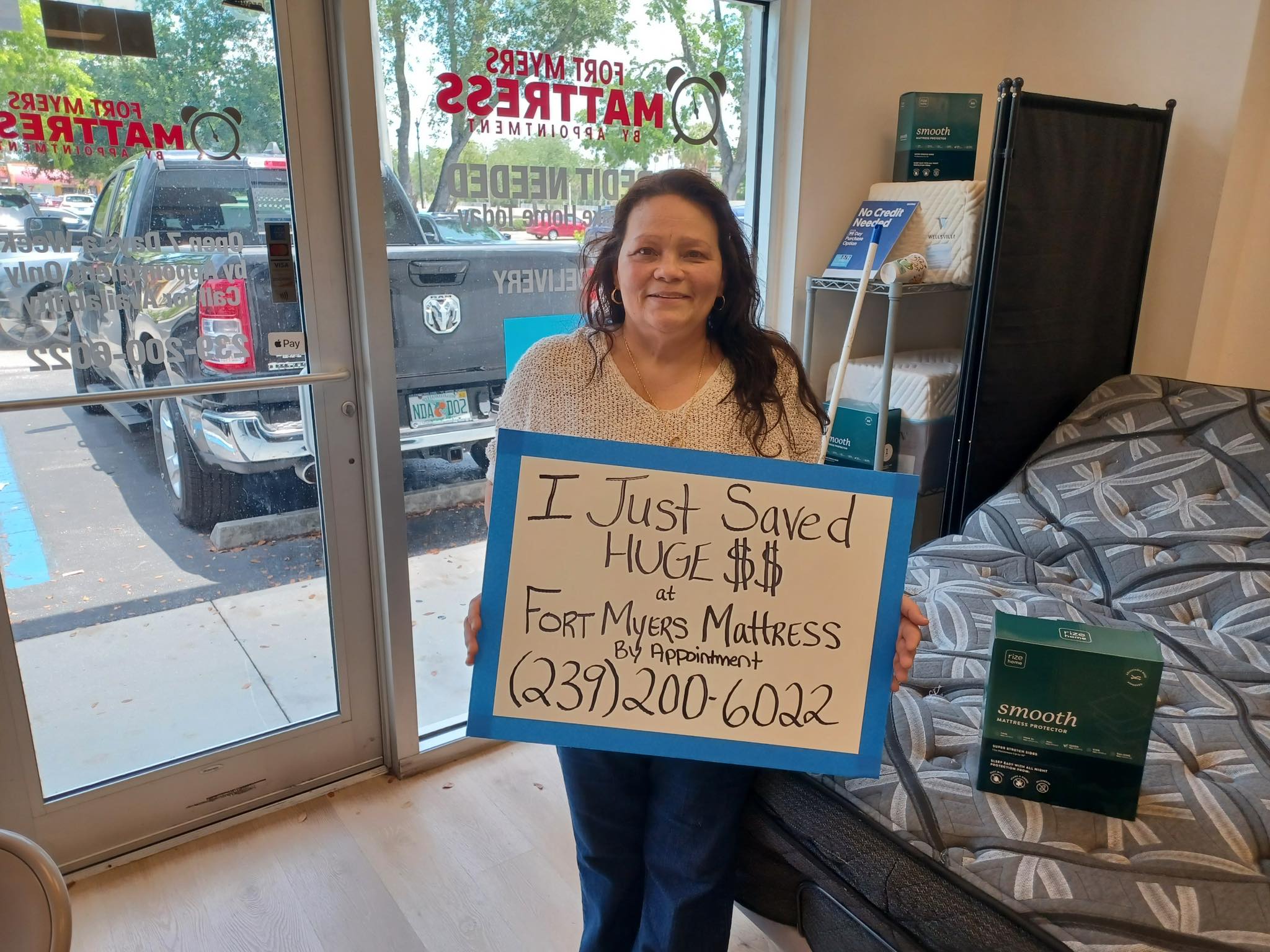 Happy customer 27 with their new mattress from Fort Myers Mattress