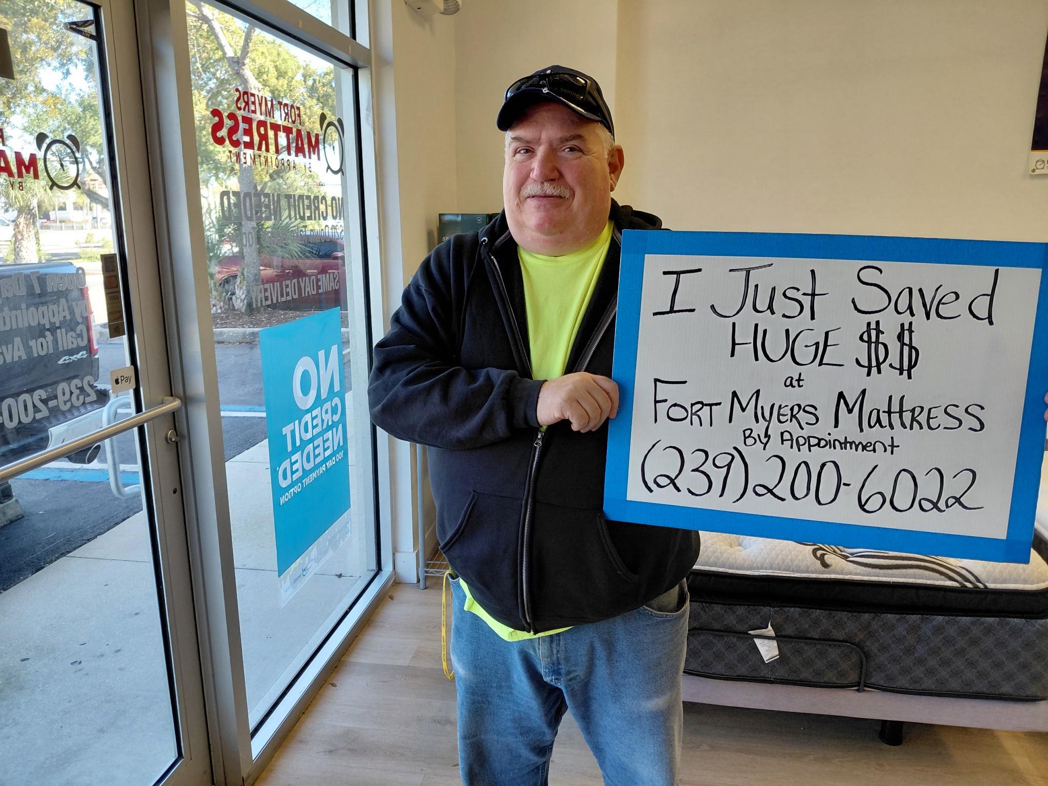 Happy customer 33 with their new mattress from Fort Myers Mattress